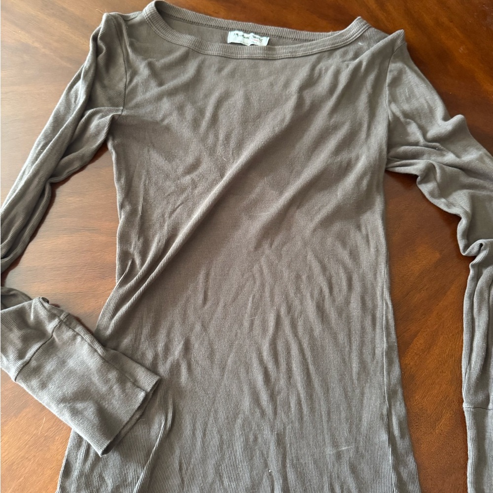 Michael Stars Taupe Long Sleeve Top